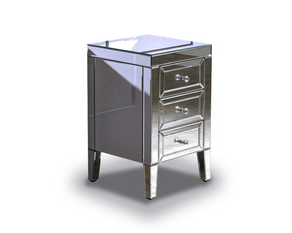 Valencia Plus 3 Drawer Mirror Bedside Chest