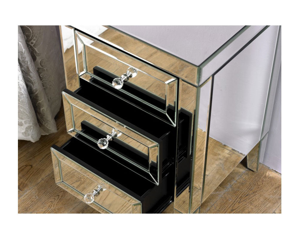 Valencia Plus 3 Drawer Mirror Bedside Chest