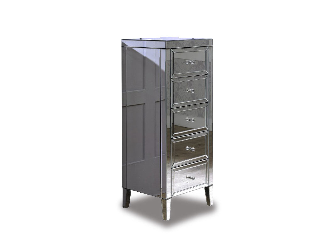 Valencia Plus 5 Drawer Narrow Mirror Chest