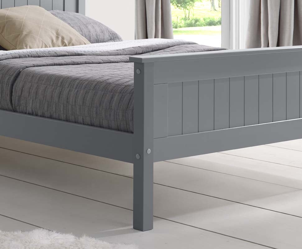 Taurean Grey High Foot Single Bed Frame
