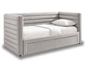 Grey Upholstered Day Bed With Drawers