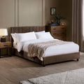 Ventanas Chocolate Velvet King Size Bed Frame