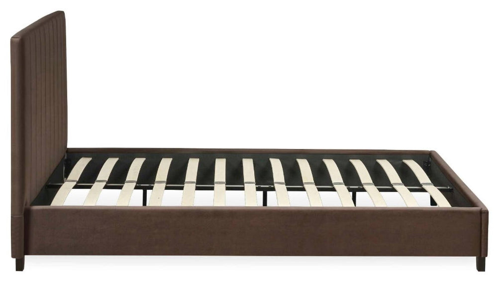 Ventanas Chocolate Velvet Single Bed Frame