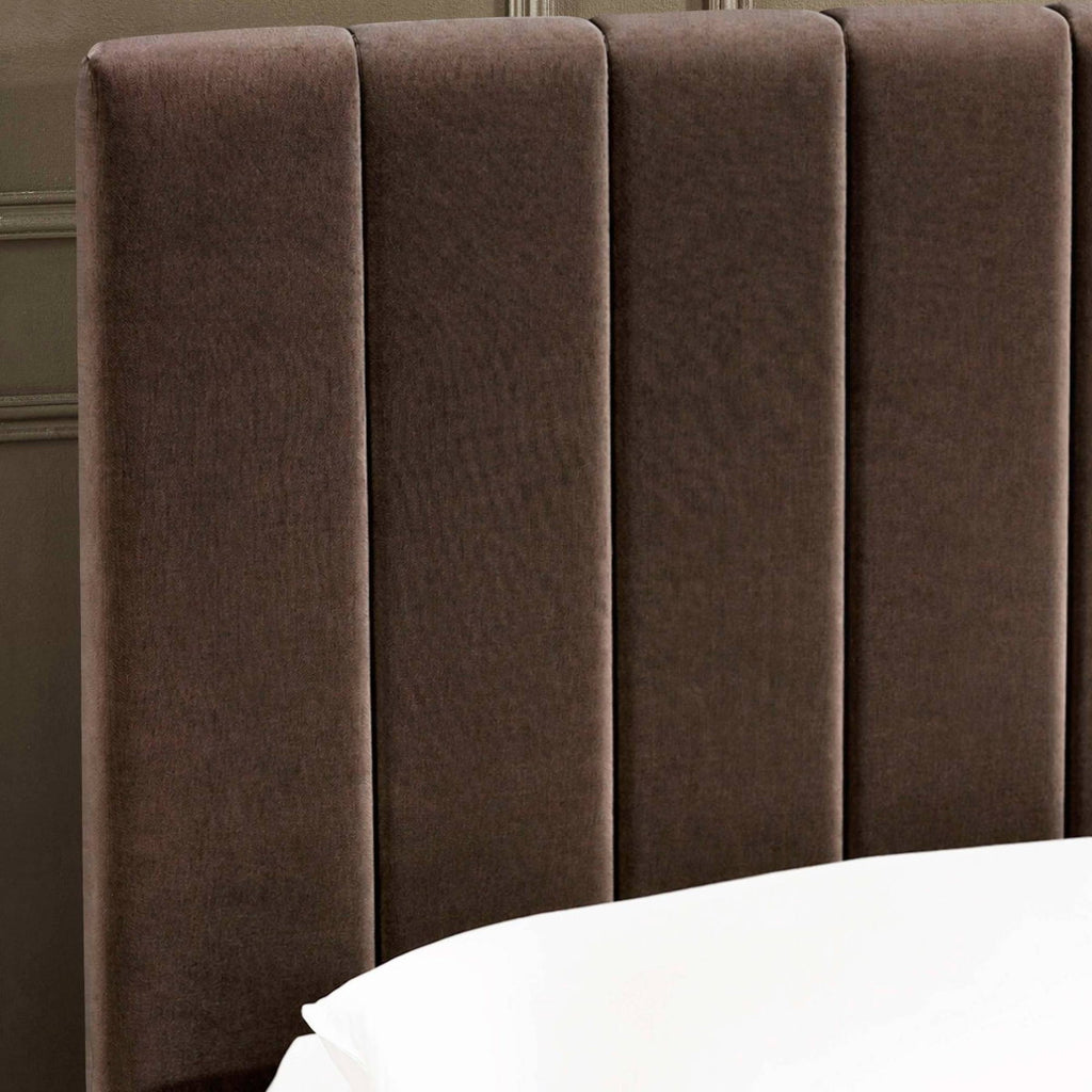 Ventanas Chocolate Velvet Single Bed Frame