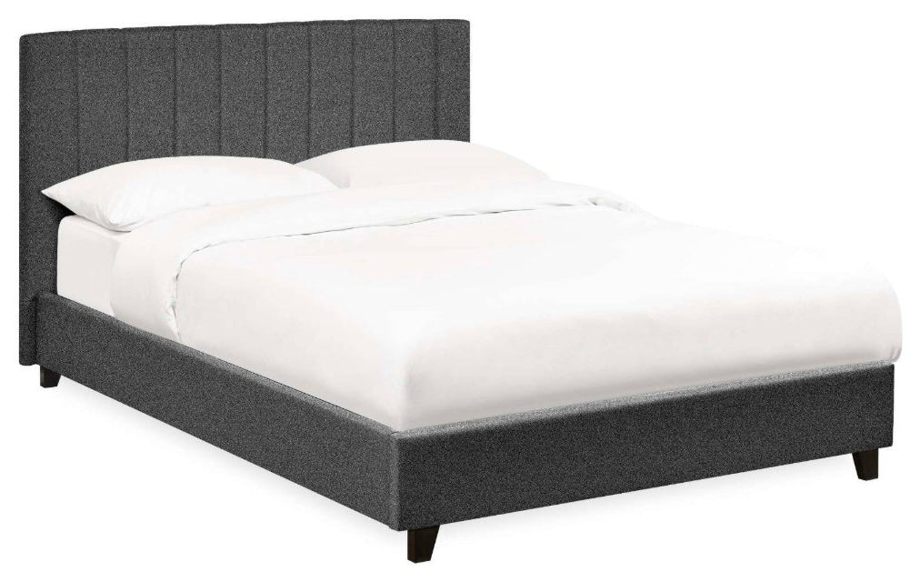 Ventanas Dark Grey Linen Single Bed Frame