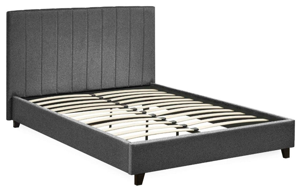 Ventanas Dark Grey Linen Small Double Bed Frame