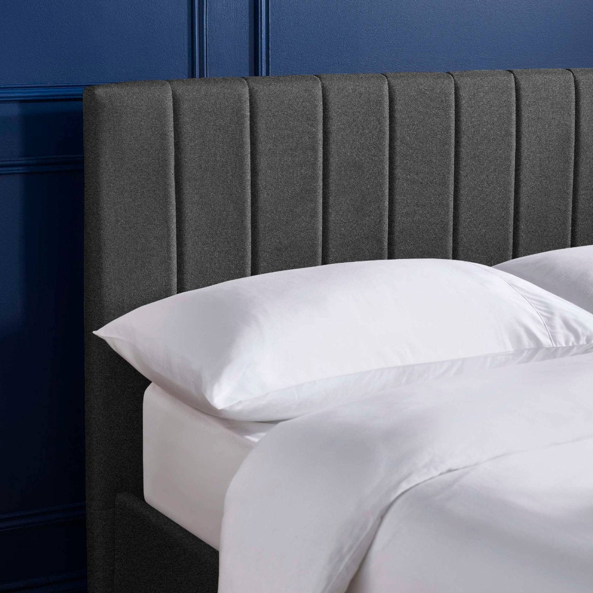 Ventanas Dark Grey Linen Small Double Bed Frame