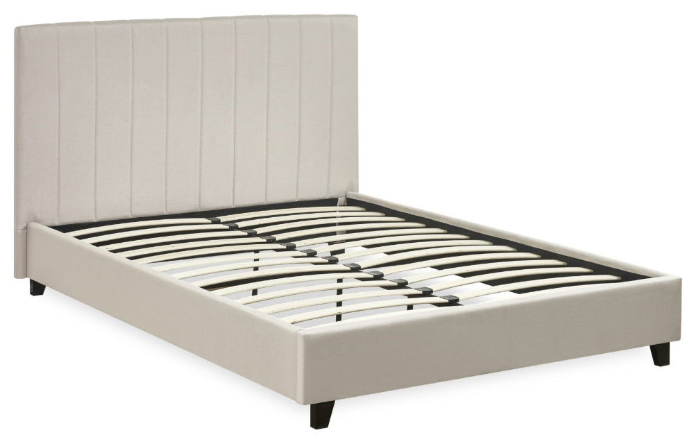 Ventanas Oatmeal Linen Double Bed Frame