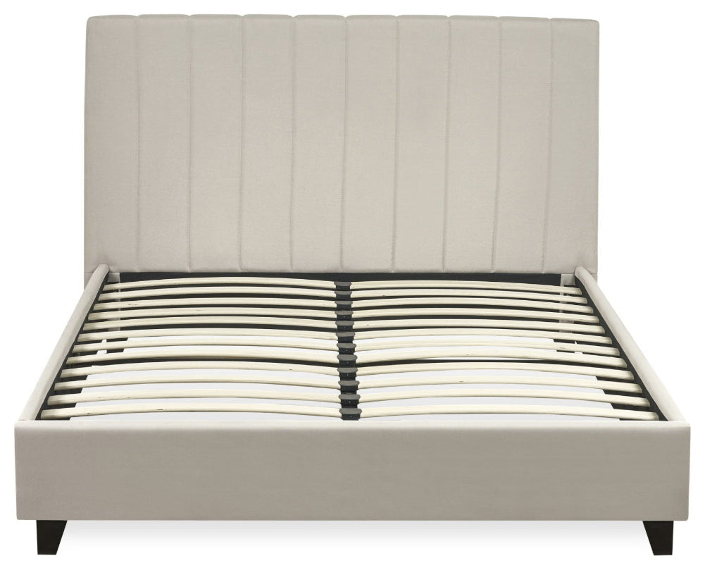 Ventanas Oatmeal Linen King Size Bed Frame