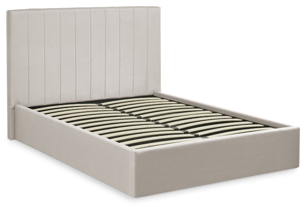 Ventanas Oatmeal Linen King Size Ottoman Bed