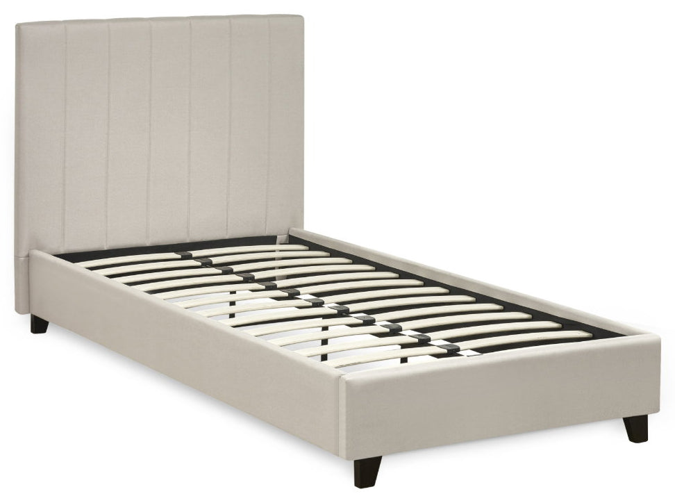 Ventanas Oatmeal Linen Single Bed Frame