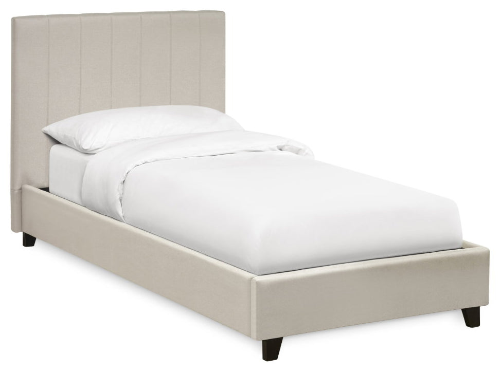 Ventanas Oatmeal Linen Single Bed Frame