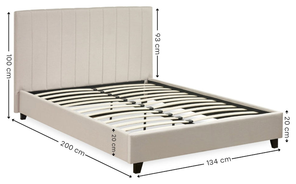 Ventanas Oatmeal Linen Small Double Bed Frame