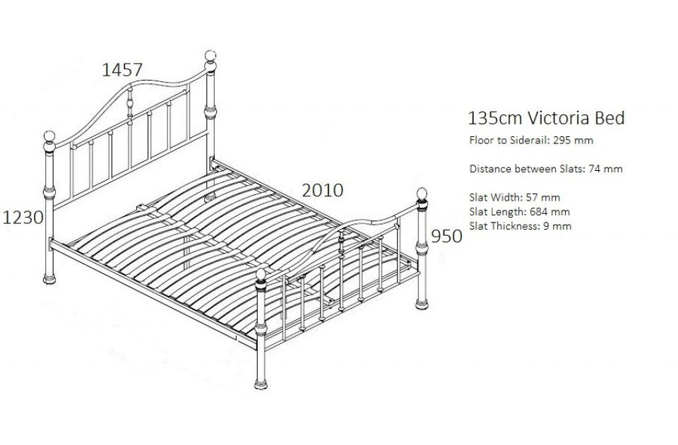 Victoria Black Nickel Double Bed Frame