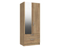 Waterford Oak 2 Door 2 Drawer Wardrobe With Mirror