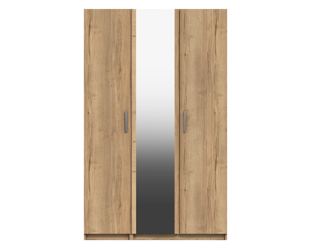 Waterford Oak 3 Door Wardrobe With Mirror