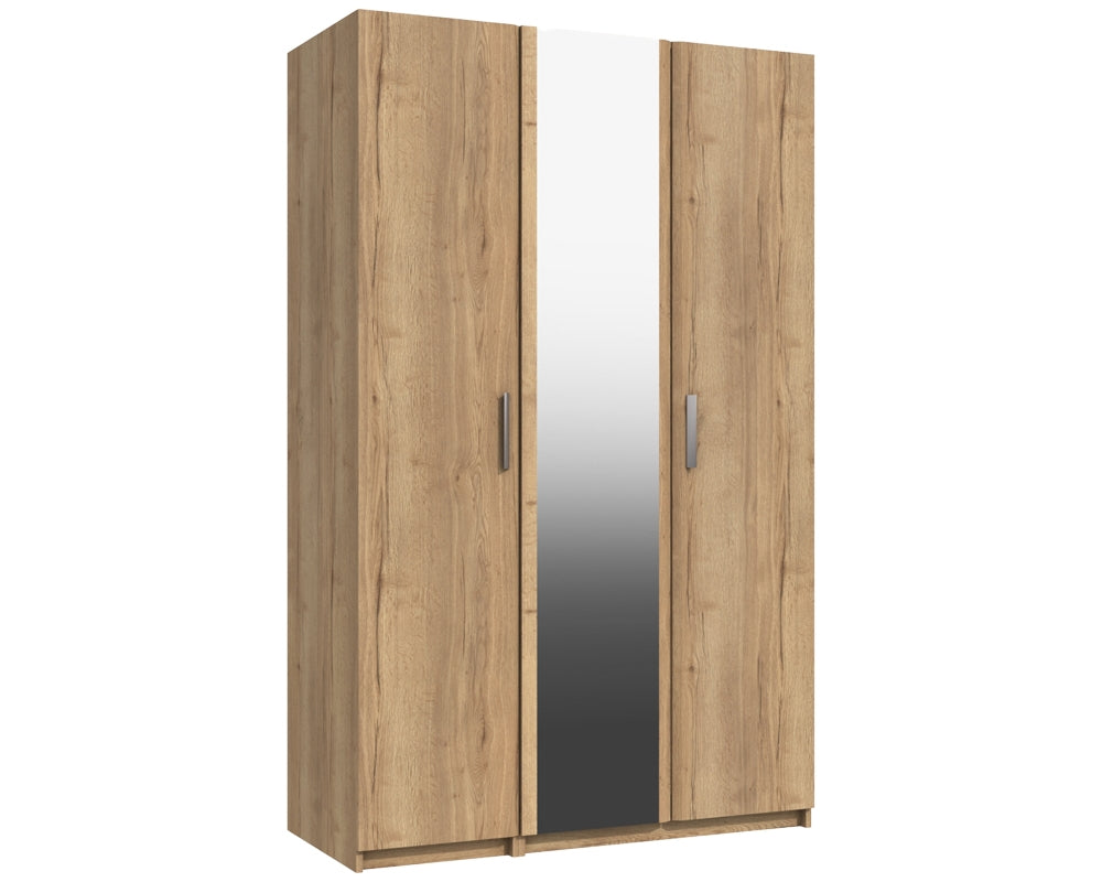 Waterford Oak 3 Door Wardrobe With Mirror