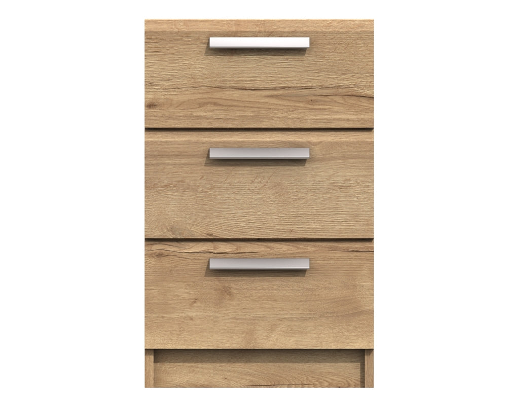 Waterford Oak 3 Drawer Bedside
