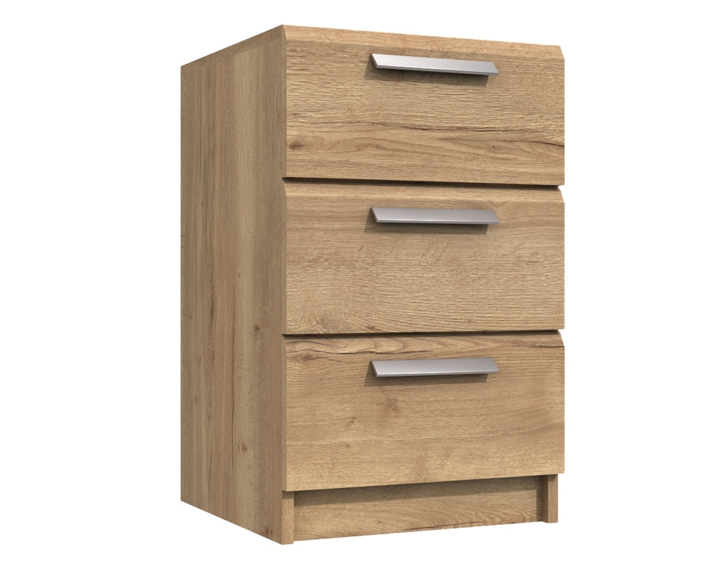 Waterford Oak 3 Drawer Bedside