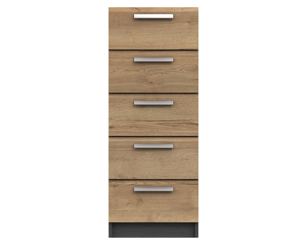 Waterford Graphite And Oak 5 Drawer Tallboy