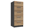 Waterford Graphite And Oak 5 Drawer Tallboy