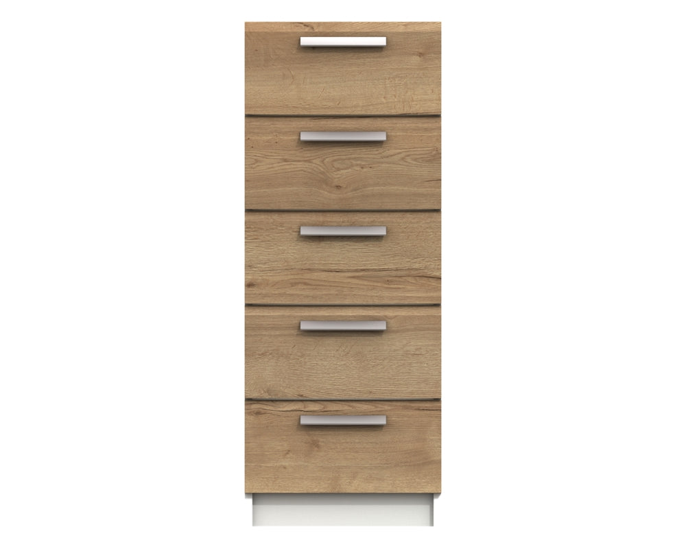 Waterford White And Oak 5 Drawer Tallboy