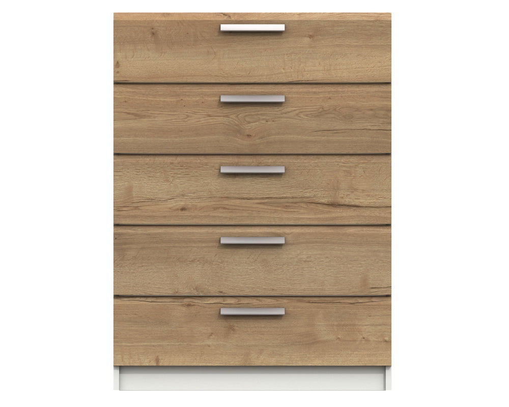 Waterford White And Oak 5 Drawer Chest