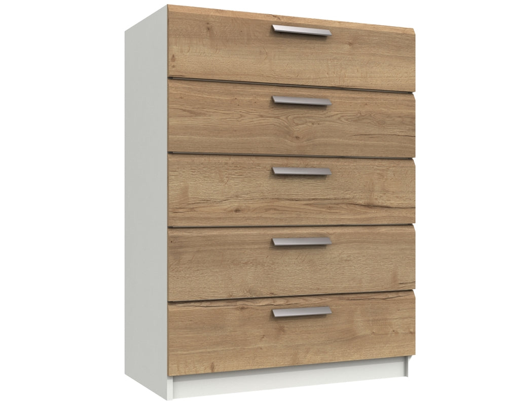 Waterford White And Oak 5 Drawer Chest
