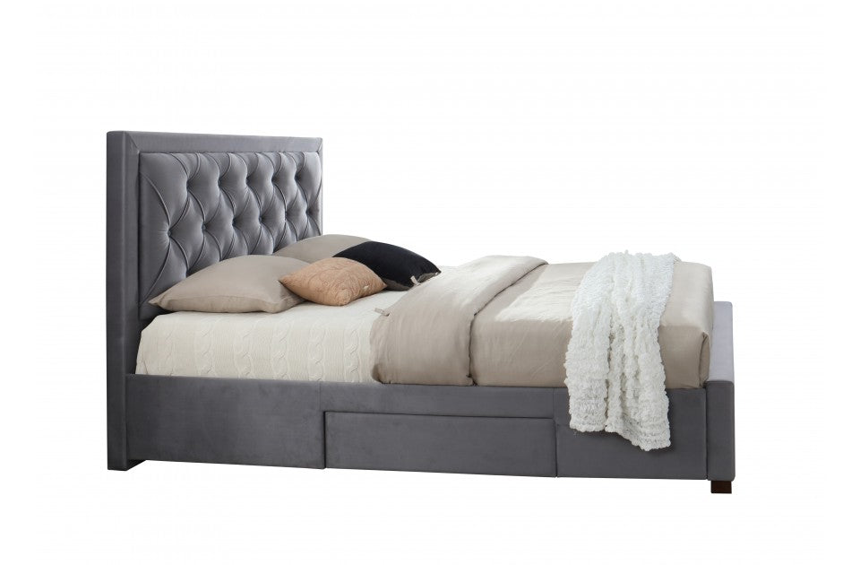 Woodleigh Grey Four Drawer Double Bed Frame
