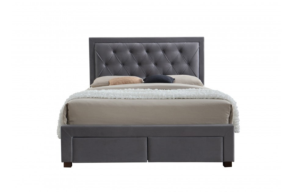 Woodleigh Grey Four Drawer Kingsize Bed Frame