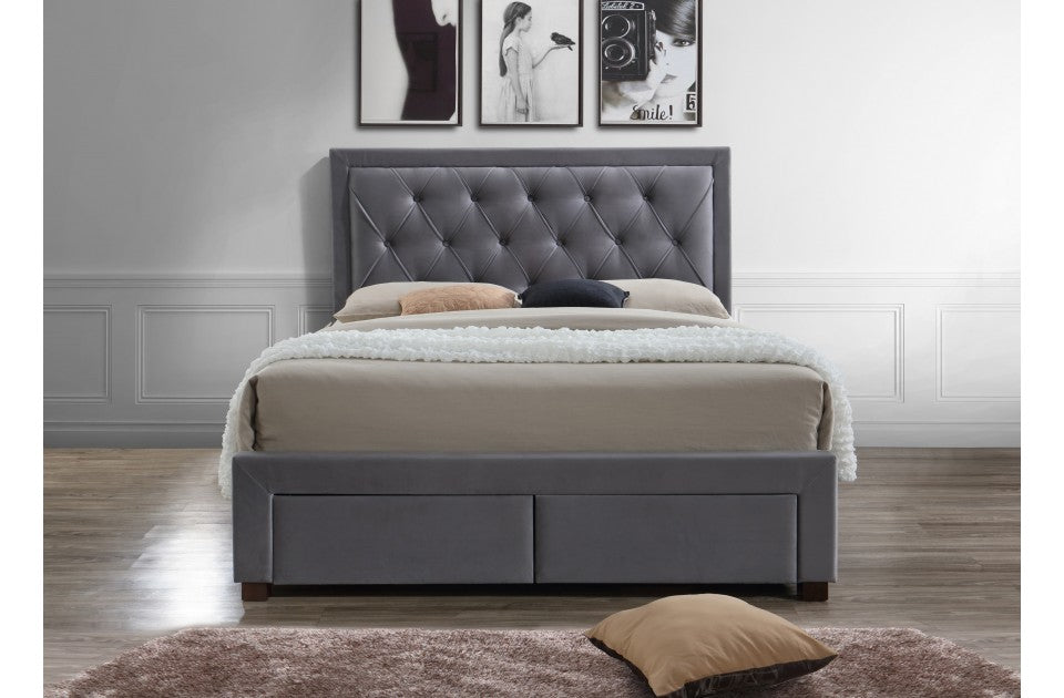 Woodleigh Grey Four Drawer Kingsize Bed Frame