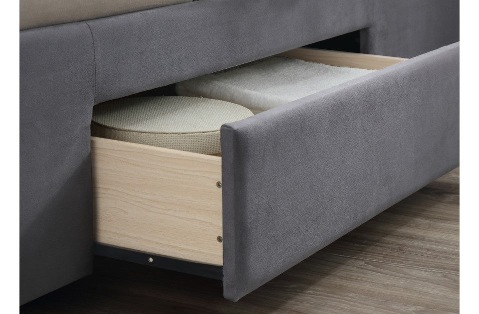Woodleigh Grey Four Drawer Double Bed Frame