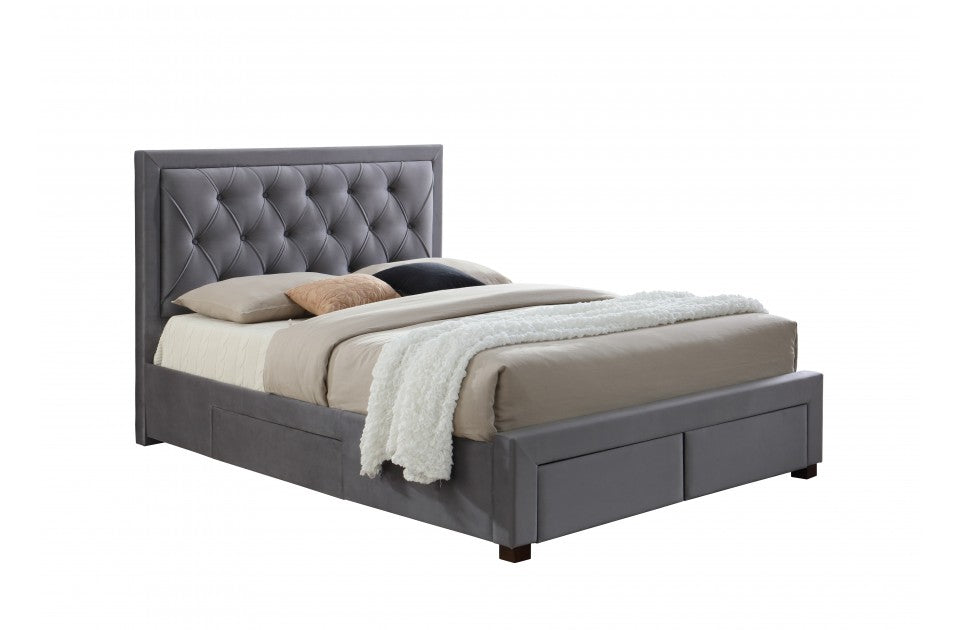 Woodleigh Grey Four Drawer Double Bed Frame