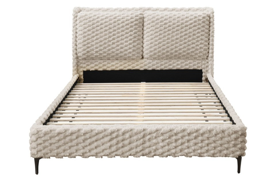 Weave Faux Fur Bed Frame front view