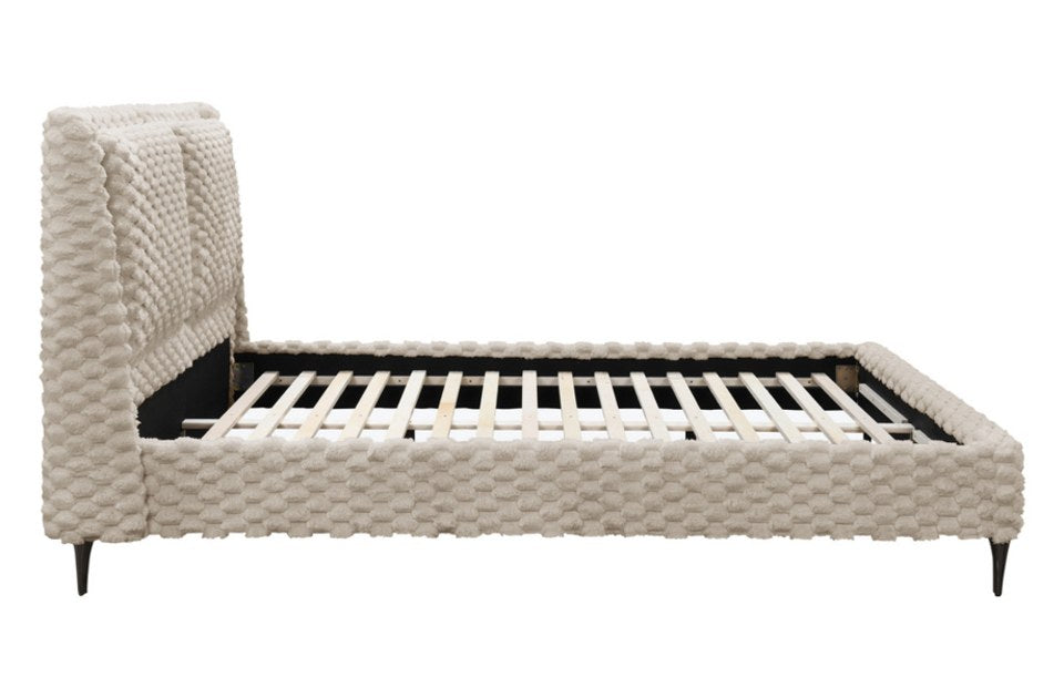Weave Faux Fur Bed Frame side view