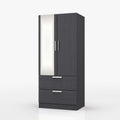 Waterford Graphite 2 Door 2 Drawer Wardrobe With Mirror