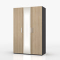 Waterford Graphite And Oak 3 Door Wardrobe With Mirror