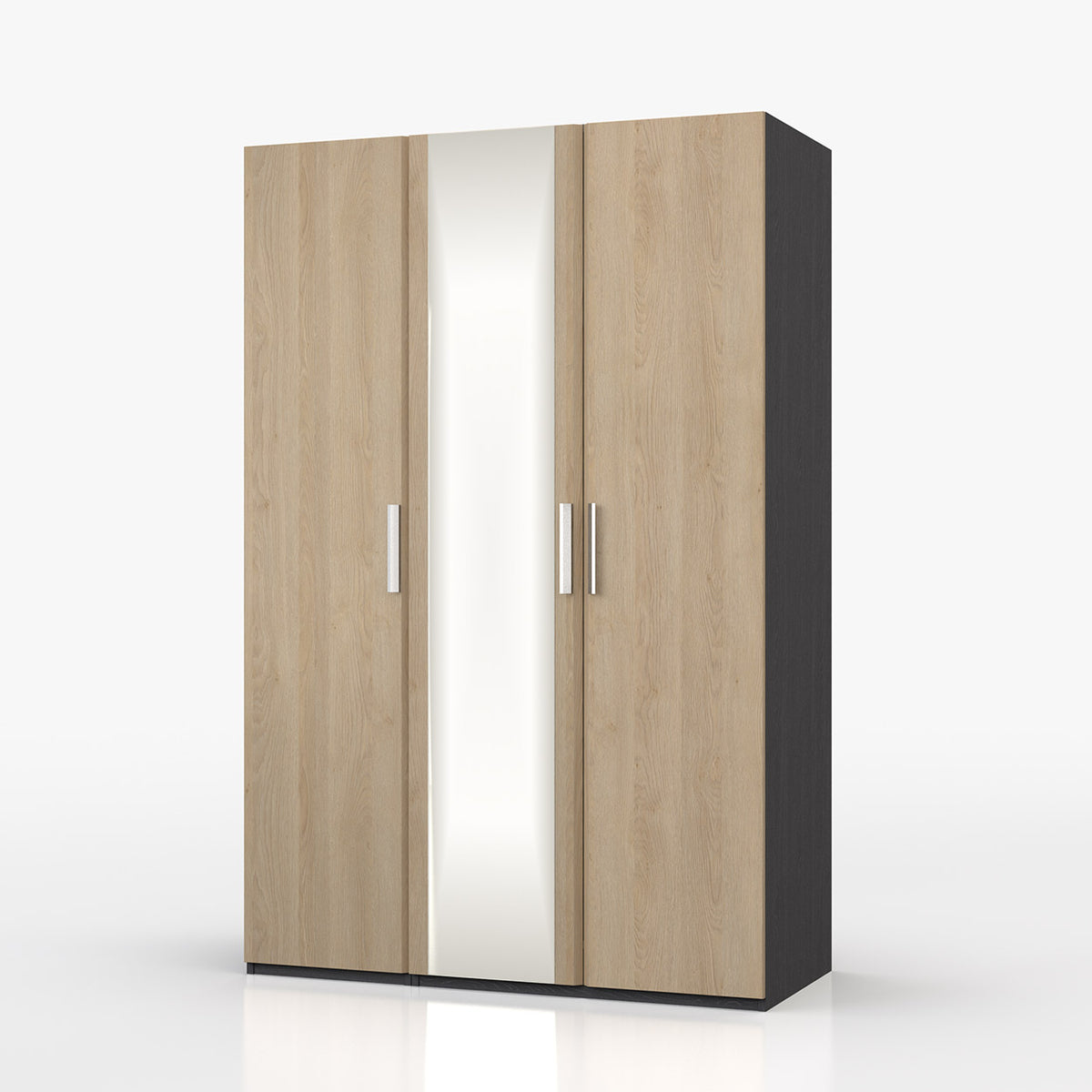 Waterford Graphite And Oak 3 Door Wardrobe With Mirror