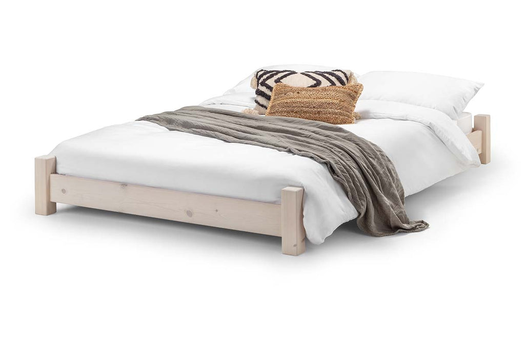 Tokyo Low White Double Bed Frame