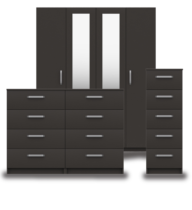 Arden Graphite High Gloss Bedroom Furniture. From £129.