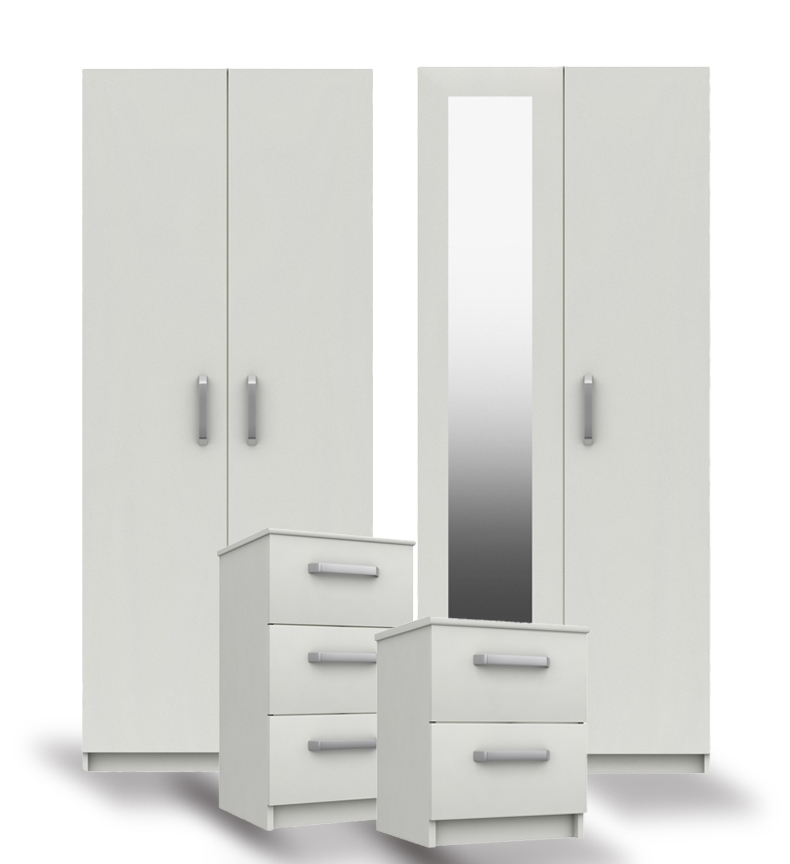 Arden White High Gloss Bedroom Furniture. From £129.
