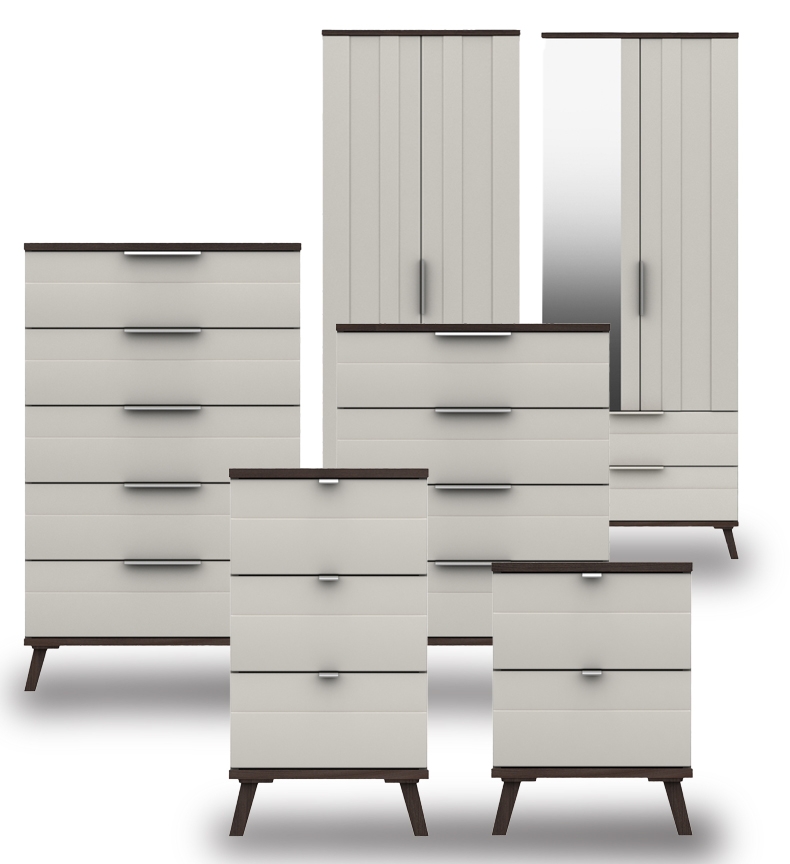 Derby Grey White Truffle Oak Bedroom Furniture. From £199.