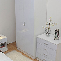 Otto White High Gloss Bedroom Furniture.