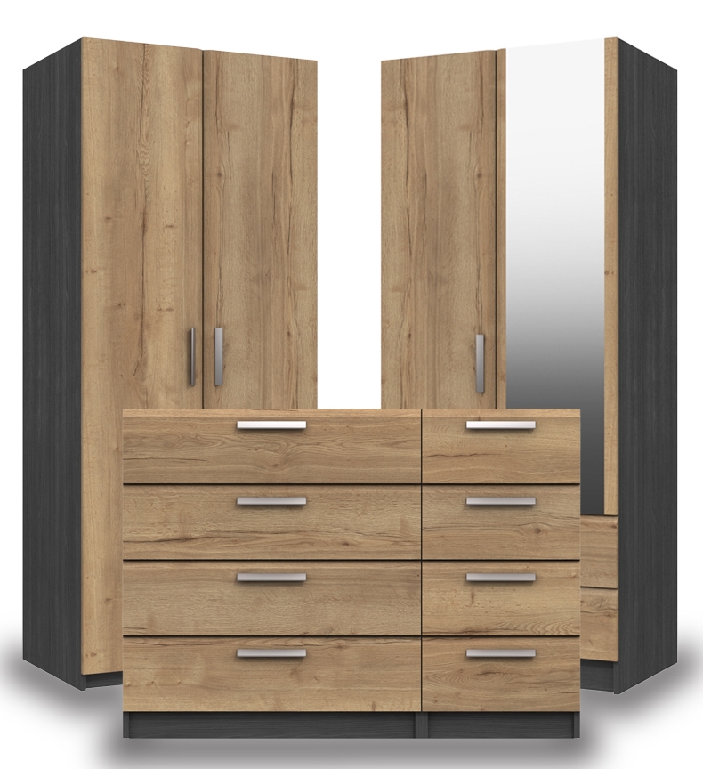 Waterford Graphite And Oak Bedroom Furniture. 