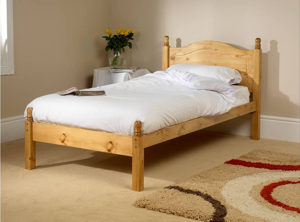 Orlando Low Foot End Small Single Bed Frame, Single Bed Wood Headboards