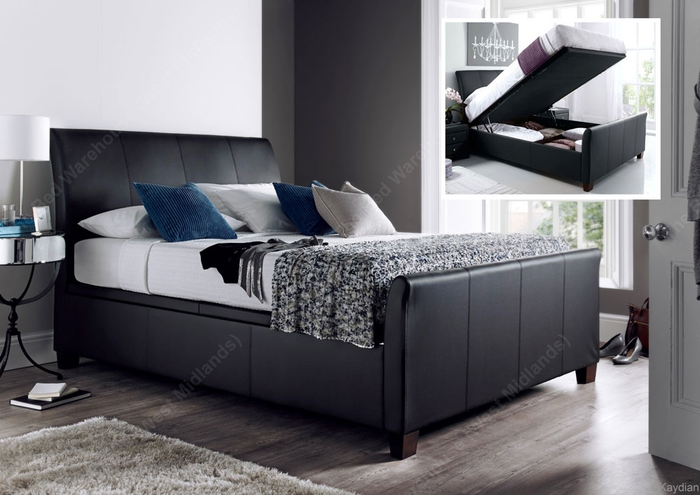 Ottoman Storage Bed Frame, Silver Leather Ottoman Beds