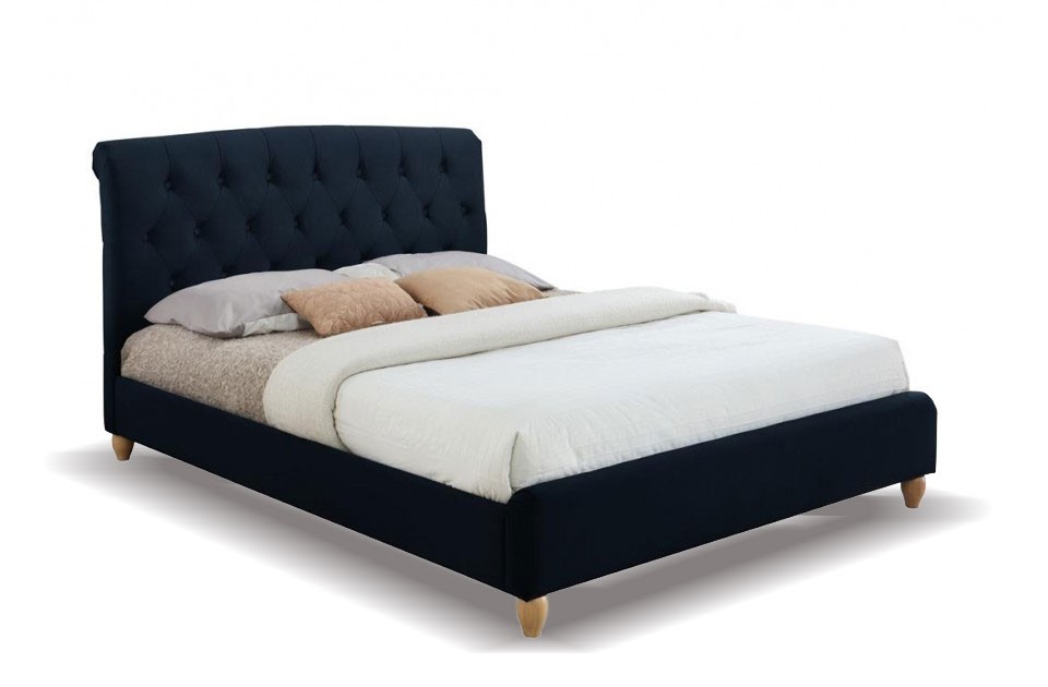 Bromford Midnight Blue Double Bed Frame, Navy Bed Frame Double