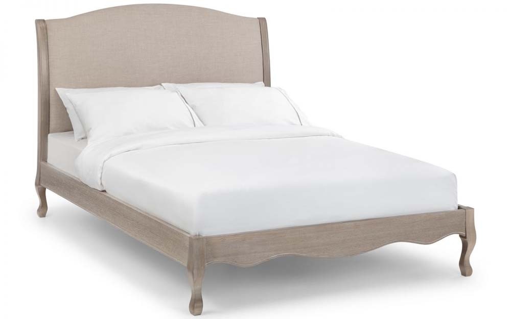 Camomile Limed Oak King Size Bed Frame, French Style Headboards King Size Beds