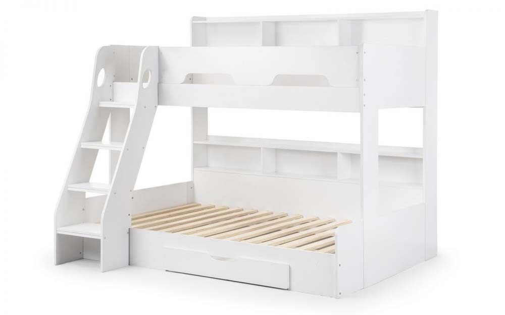 Orbit White Triple Bunk Bed, Mexican Pine Bunk Beds Twin Over Full