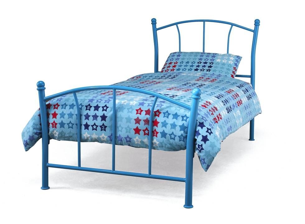 Penny Blue Single Bed Frame